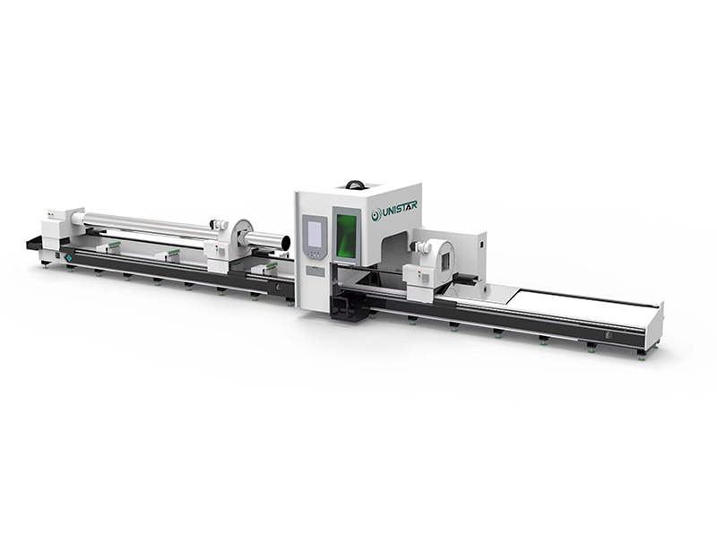 Máquina cortadora de tubos láser de fibra de tres mandriles