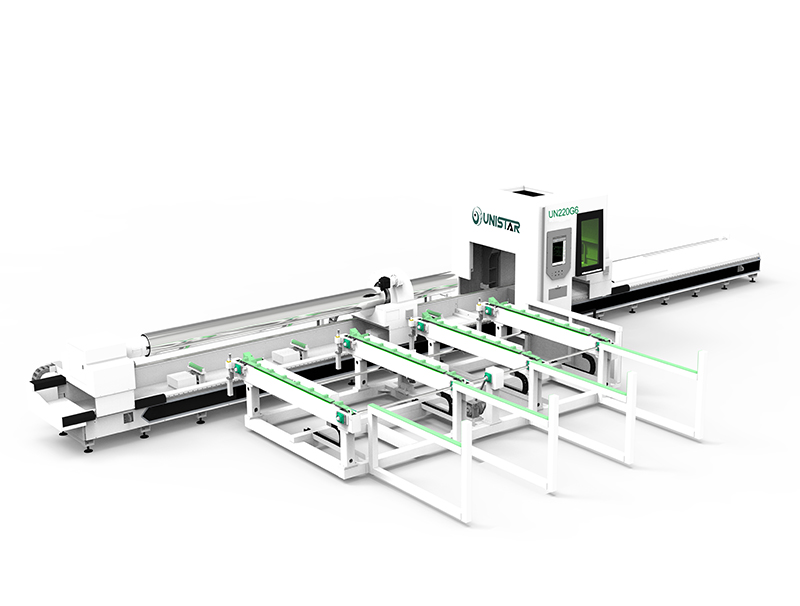 Máquina cortadora de tubos láser de fibra de tres mandriles